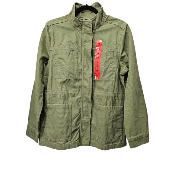 Vintage America Cotton Canvas Anorak Utility Jacket Olive Green New Size M - Picture 2 of 15